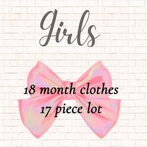 17 piece Mixed 18 month Toddler Girls Clothing Lot - Pastel Pink, Teal, Purple